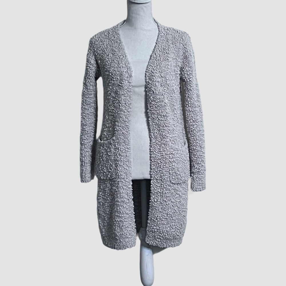 Rachel Zoe Cream Knit Sweater Cardigan Midi Pockets Soft Warm Cozy Women’s XS